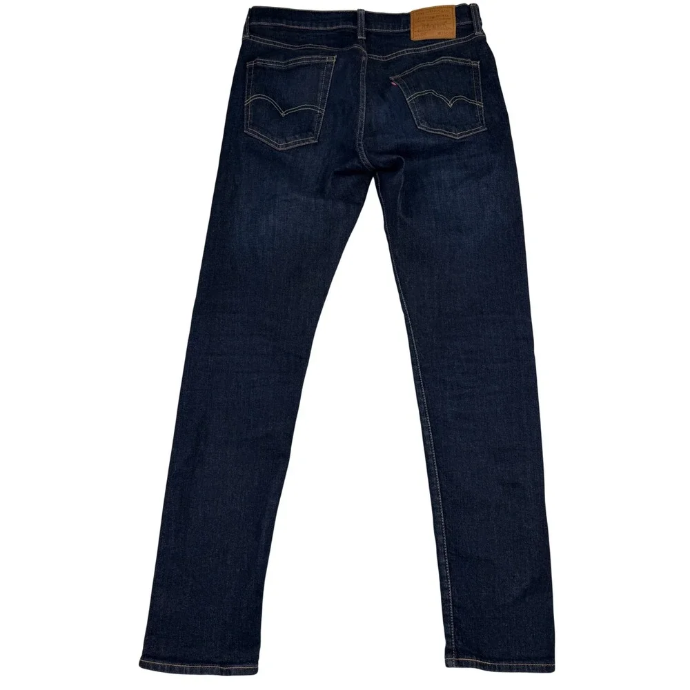 Levi's Premium 512 Slim Taper Jeans 33x34 Dark Wash Indigo Big E Stretch Denim